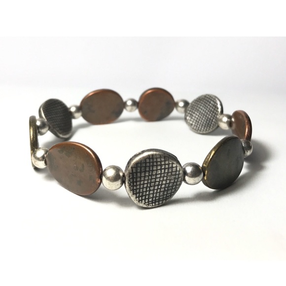 Rustic Metal Bracelet - Bronze / Stainless Steel - Picture 4 of 4